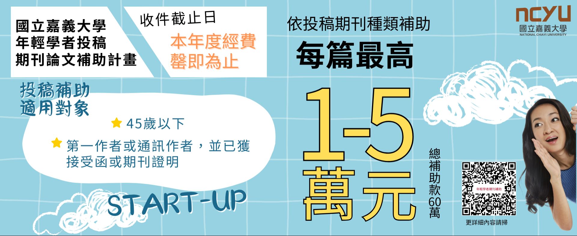 嘉義大學年輕學者投稿期刊論文補助計畫