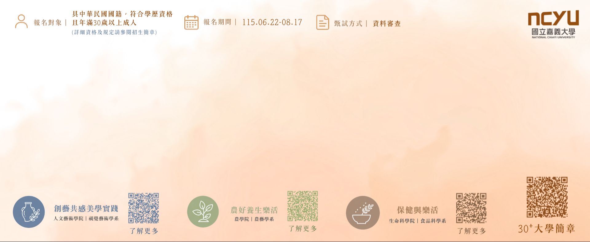 115學年度30⁺大學招生