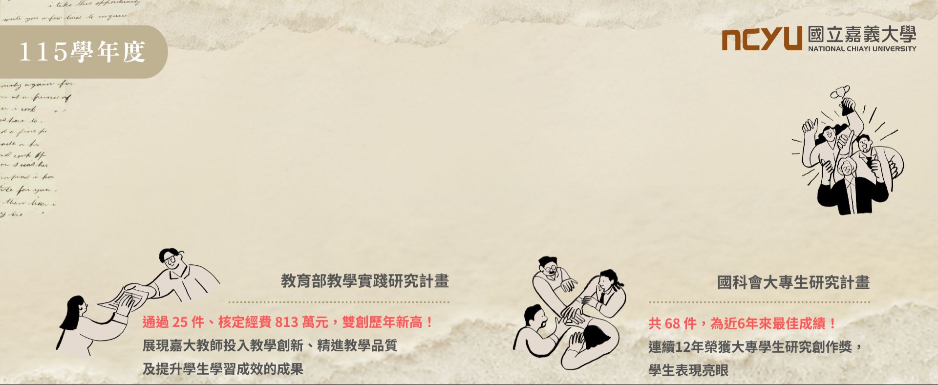 本校師生表現再創新高  展現豐沛學術能量