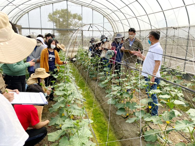 圖5: 植物醫學系培訓嘉南地區儲備植物醫師，於田間農場指導實務了解作物栽培問題，精進診療技能。(照片由農學院提供)