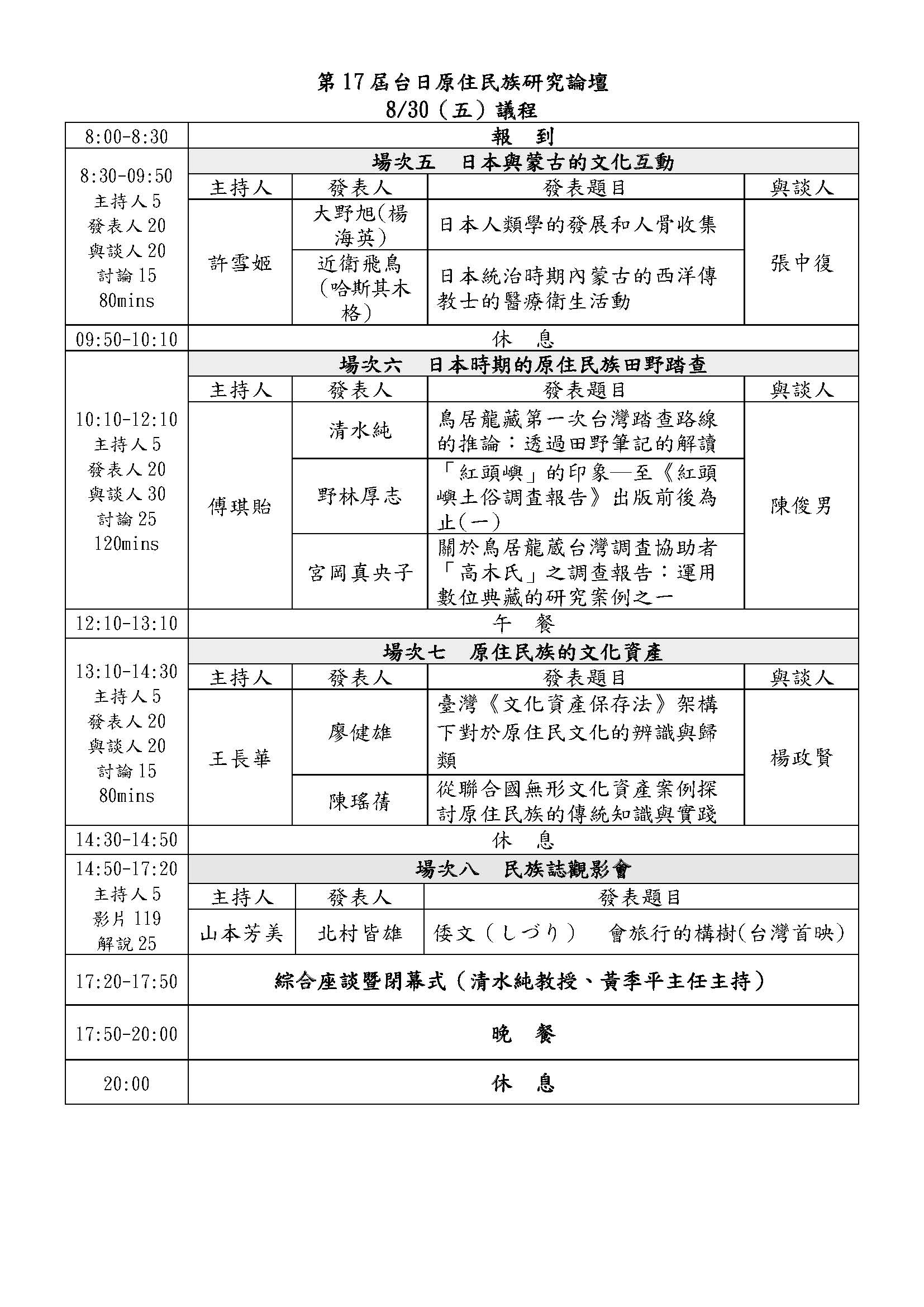 8/30議程