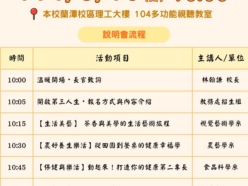 說明會流程表
